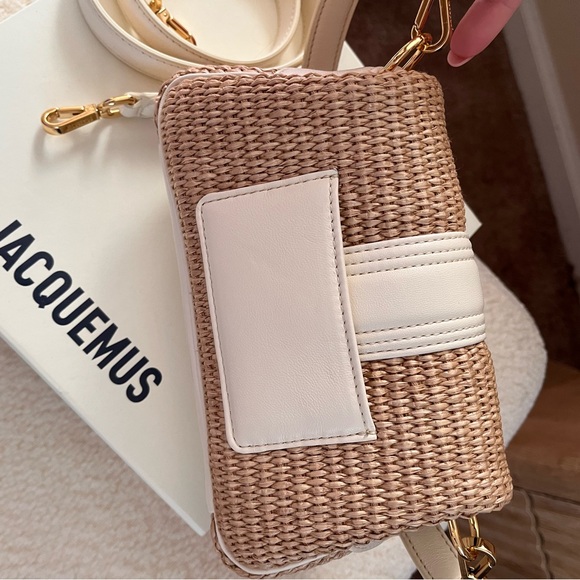 Jacquemus le petit bambimou ivory/natural raffia bag. - Picture 7 of 8